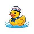 Pixelated Sea Duck Sticker