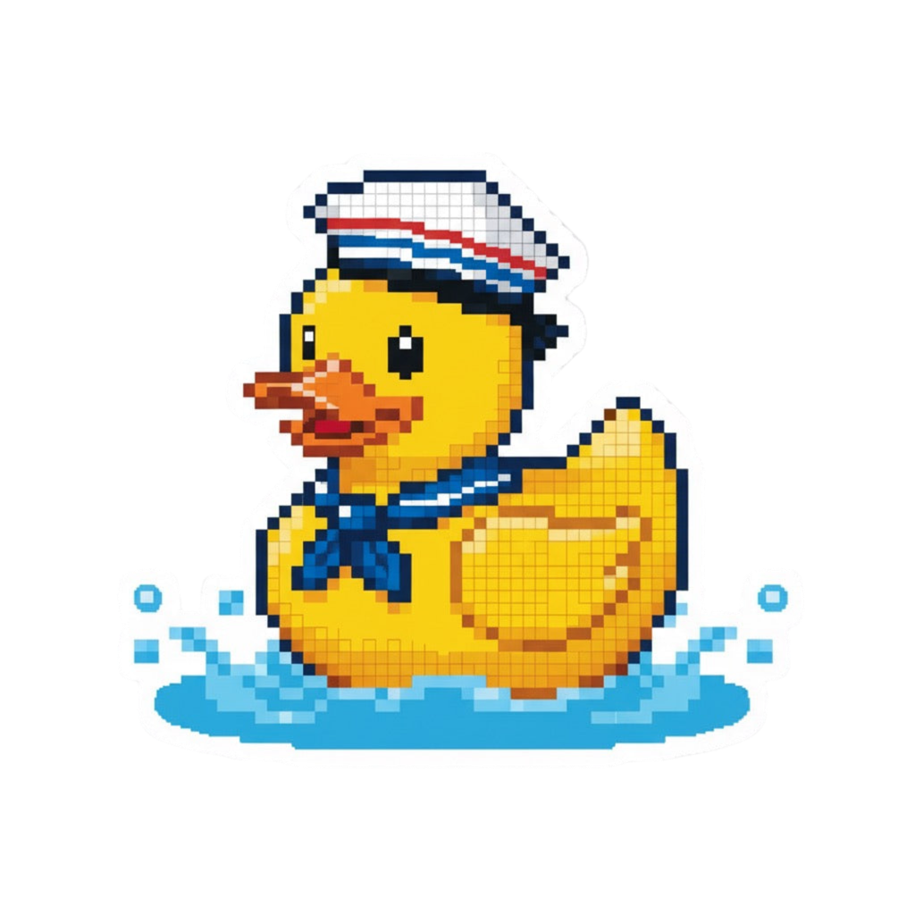 Pixelated Sea Duck Sticker