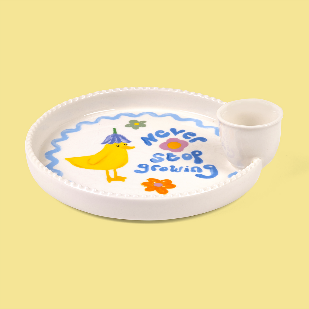 Duck Plate and Egg Cup “Never Stop Growing”