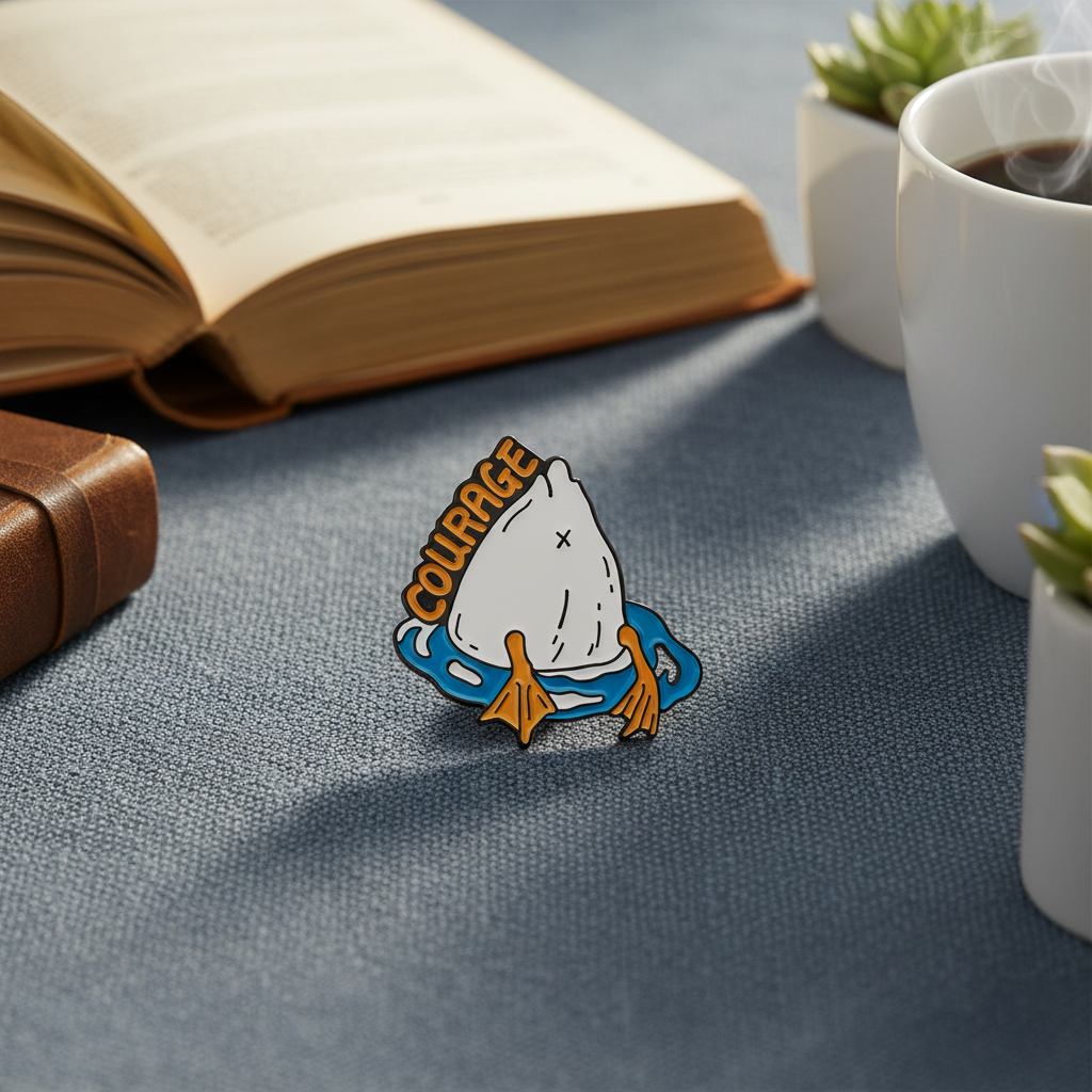 Weiße Ente "Mut" Pin