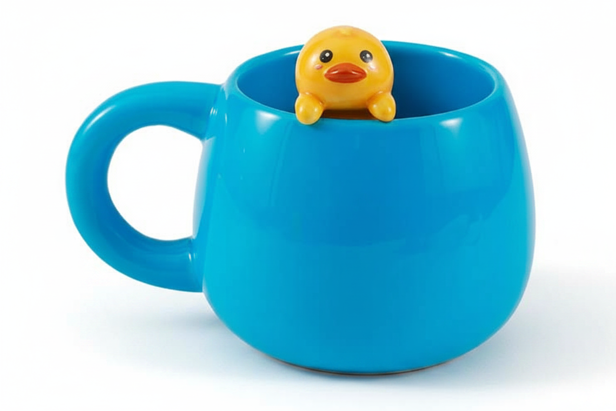 Mug with Duck Figurine