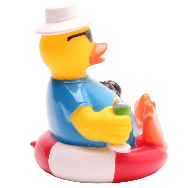 Touristenente auf einer Boje