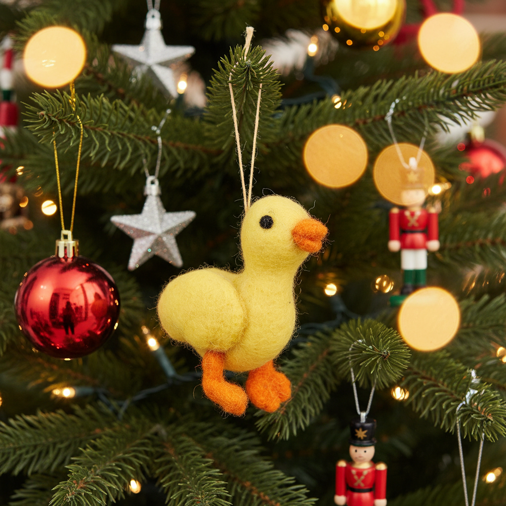 Darla das Entlein Filz-Weihnachtsball