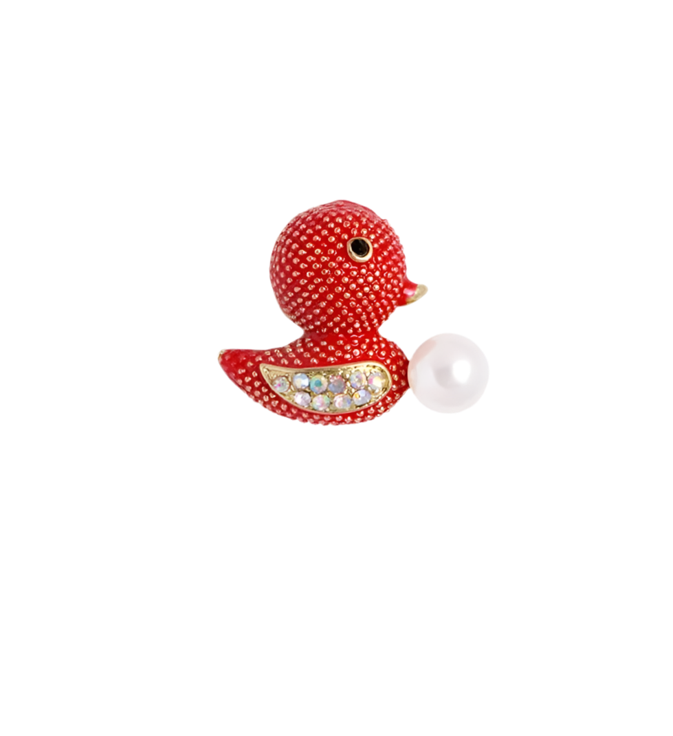 Broche Canard Rouge