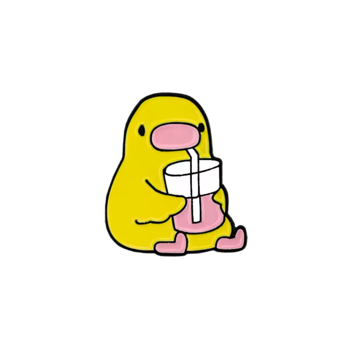 Yellow Duck Pin with Drink