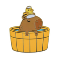 Capybara in Bathtub Pin