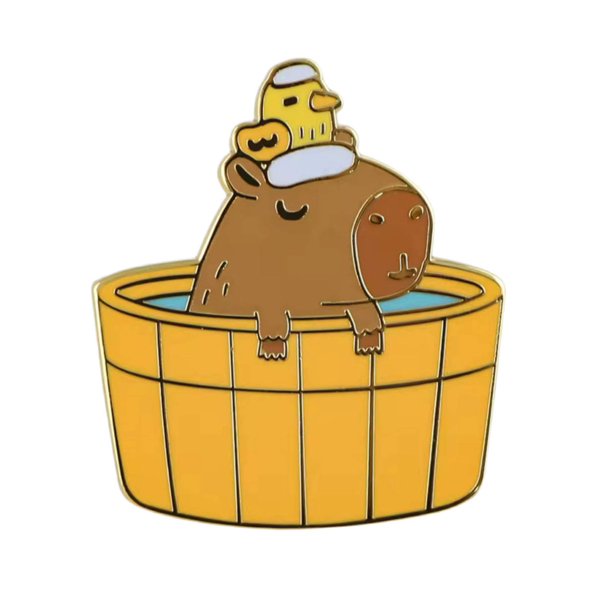 Anstecker Capybara in der Badewanne