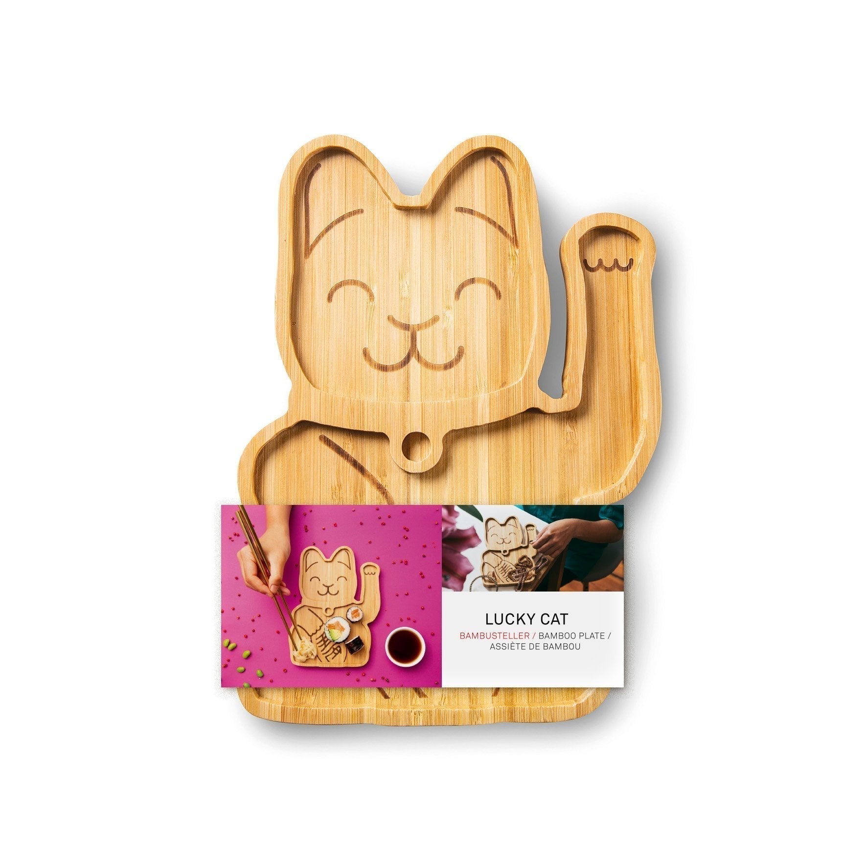 Assiette Bambou Chat Chanceux
