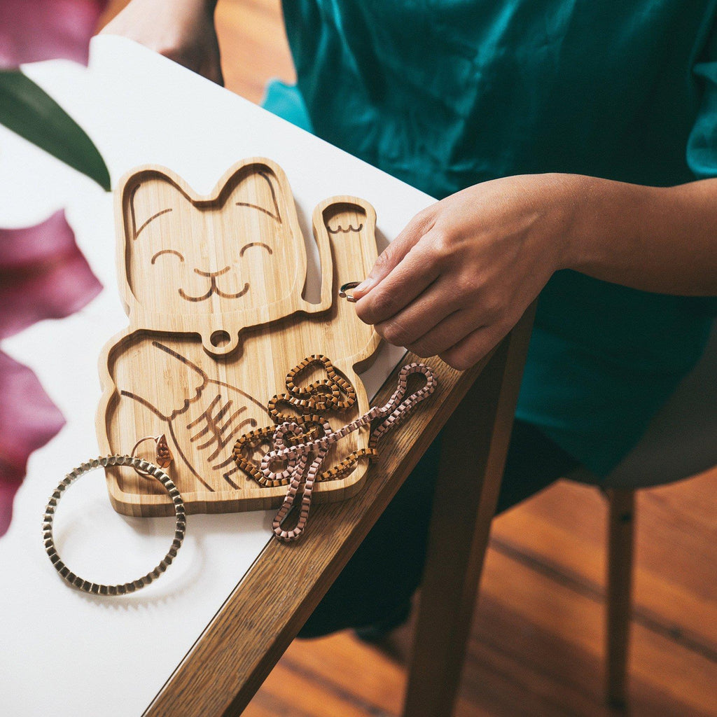 Assiette Bambou Chat Chanceux