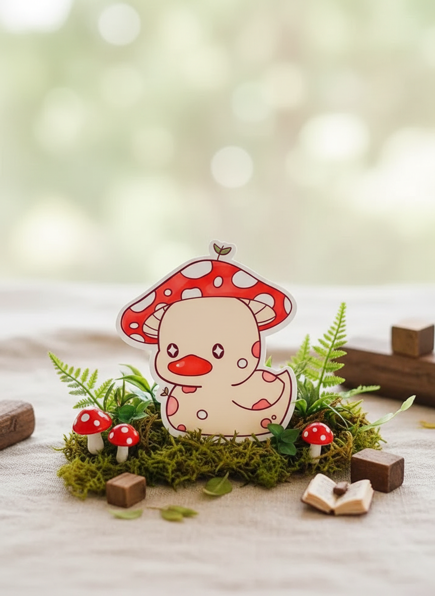 Mushroom duck sticker