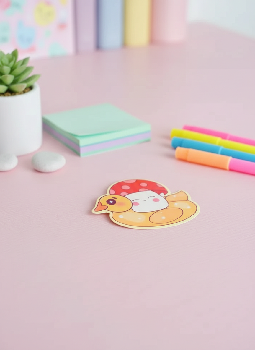 Duck buoy mushroom sticker