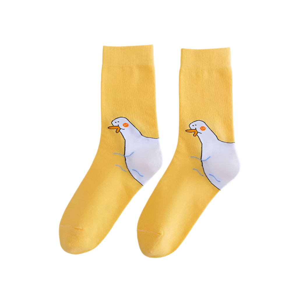 Yellow Duck White Socks