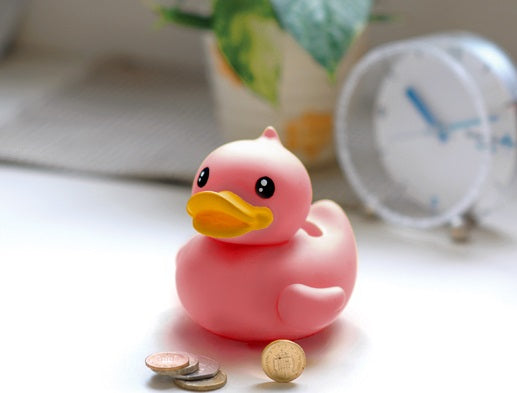 Little pink duck piggy bank