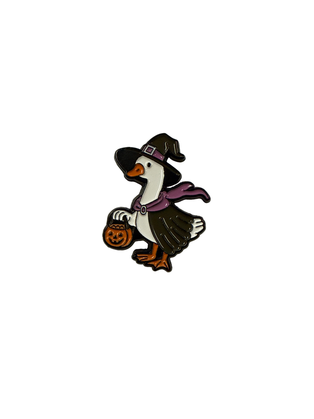 Weiße Ente Halloween Hexen-Anstecknadel