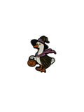 Weiße Ente Halloween Hexen-Anstecknadel