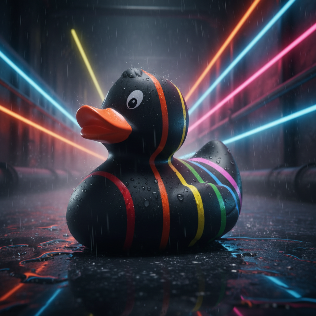 Klassische schwarze Regenbogenente