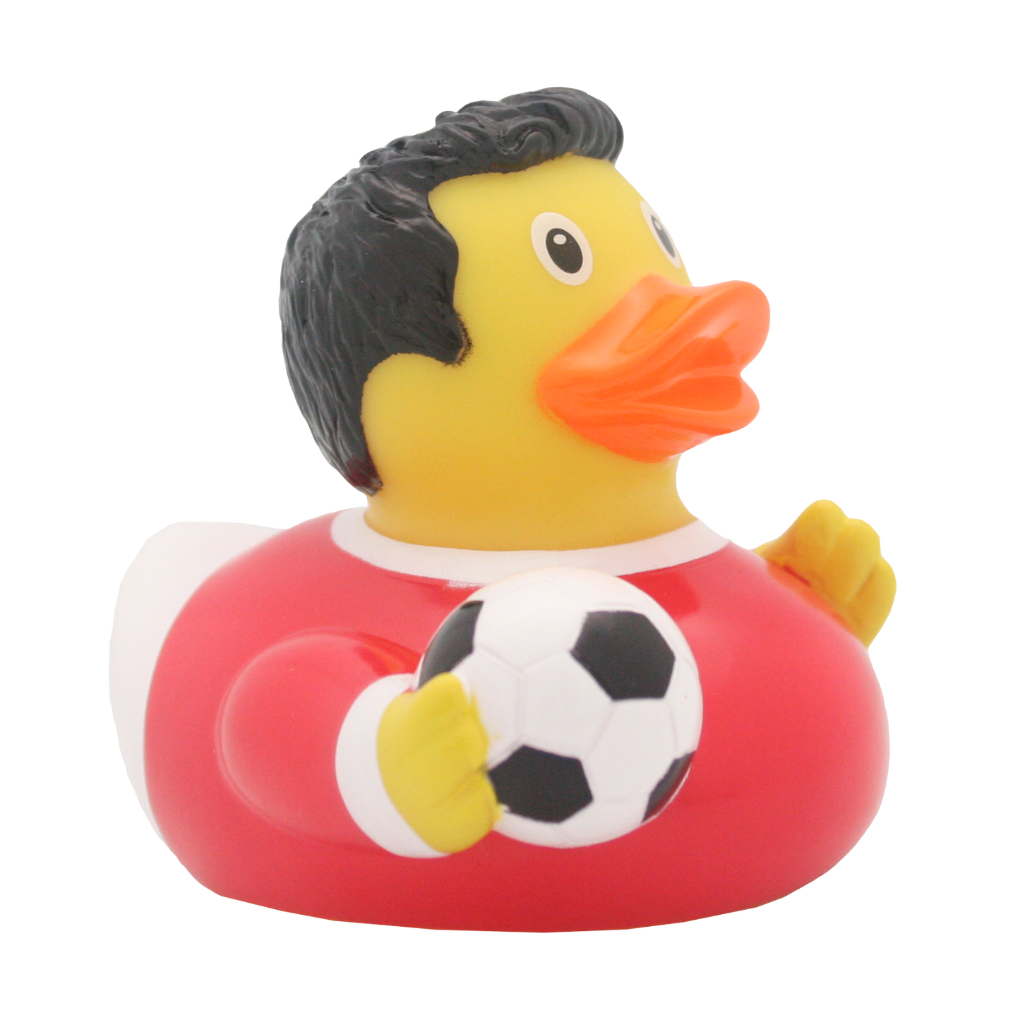 Red footballer duck