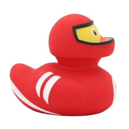 Red racing pilot duck