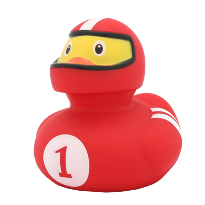 Red racing pilot duck