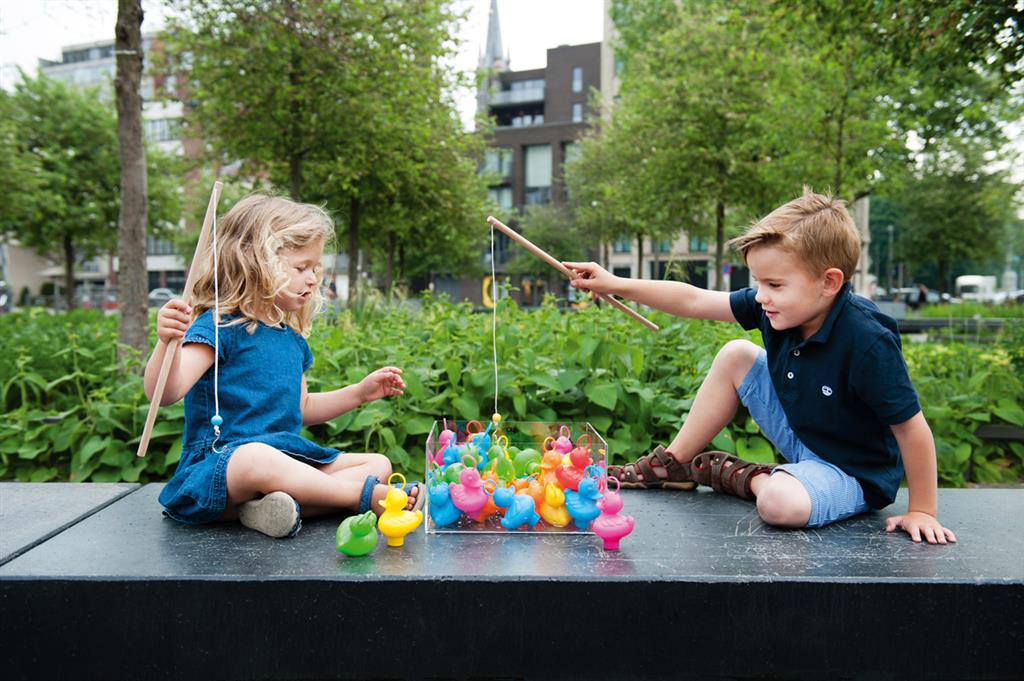 Set mit 6 Enten für Entenangeln – Regenbogen