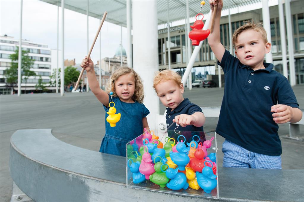 Set mit 6 Enten für Entenangeln – Regenbogen