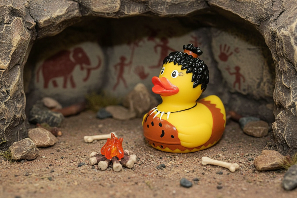 Höhlenfrau Ente