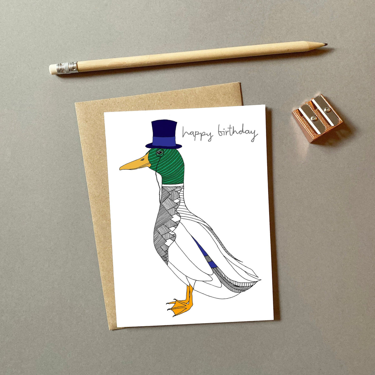 Carte d'anniversaire Mr Canard Colvert "Happy Birthday" – visuel produit