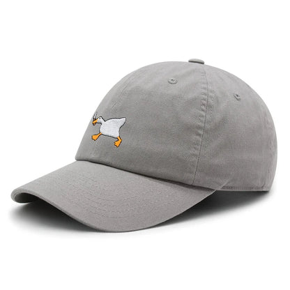 White Duck Embroidered Knife Cap