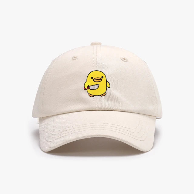 Yellow Duck Embroidered Knife Cap