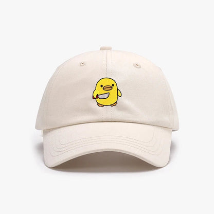 Yellow Duck Embroidered Knife Cap