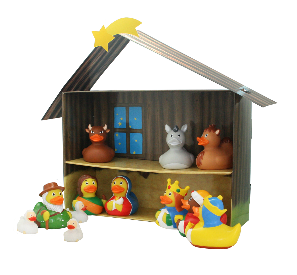 Weihnachtskrippen-Enten-Set – 12 Stück