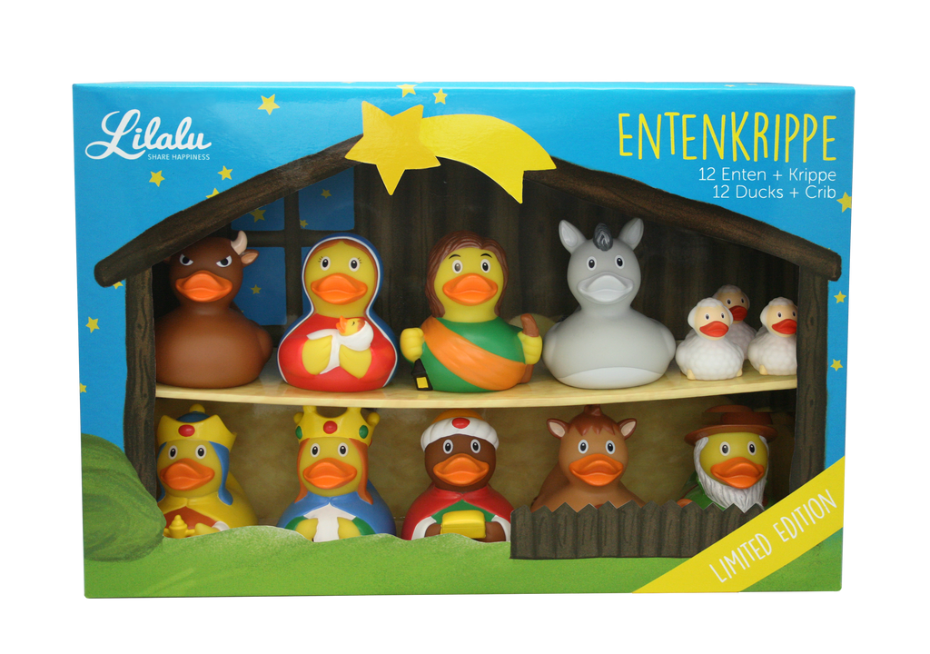 Weihnachtskrippen-Enten-Set – 12 Stück
