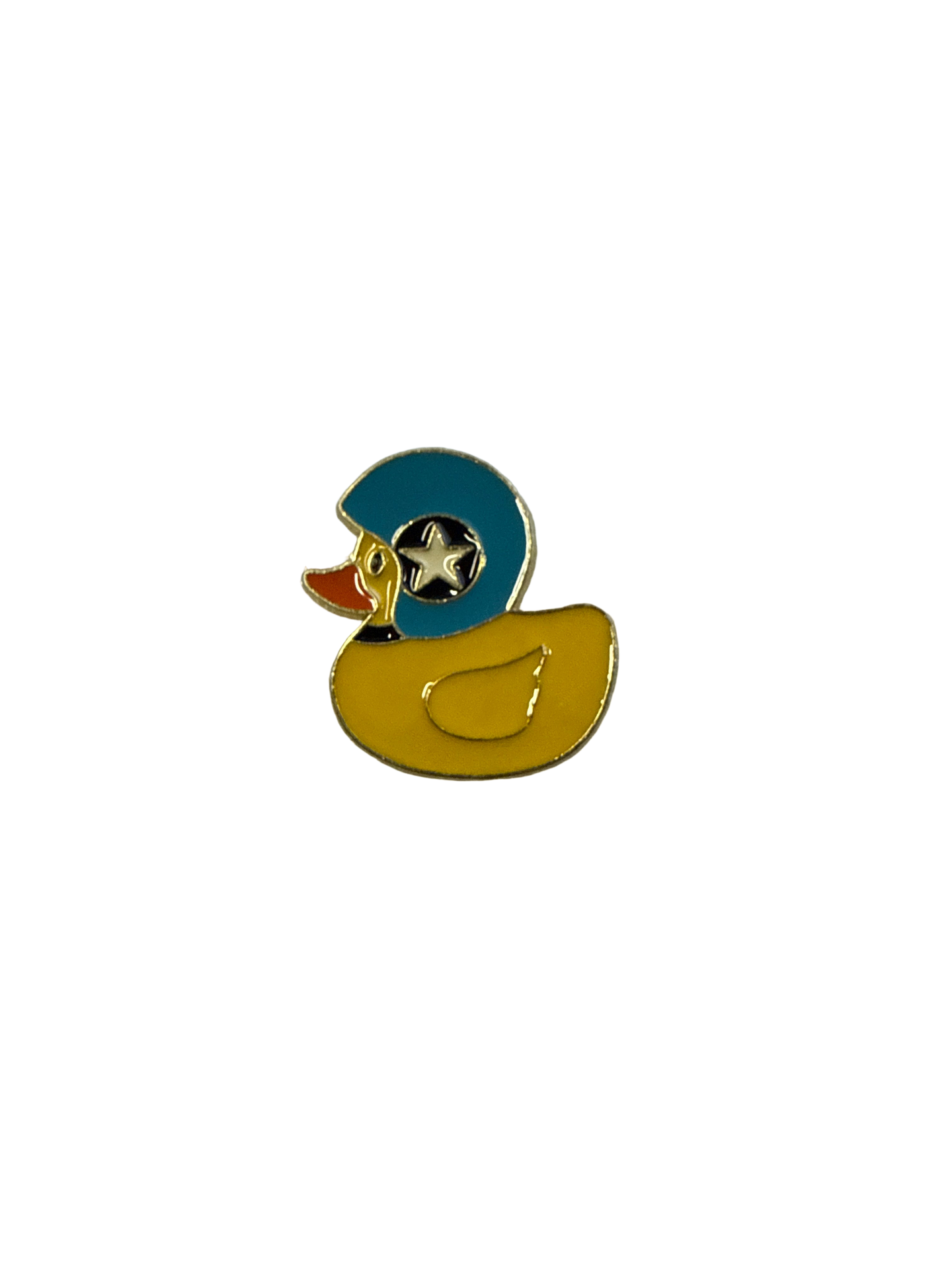 Pin’s Canard Jaune avec Casque Moto