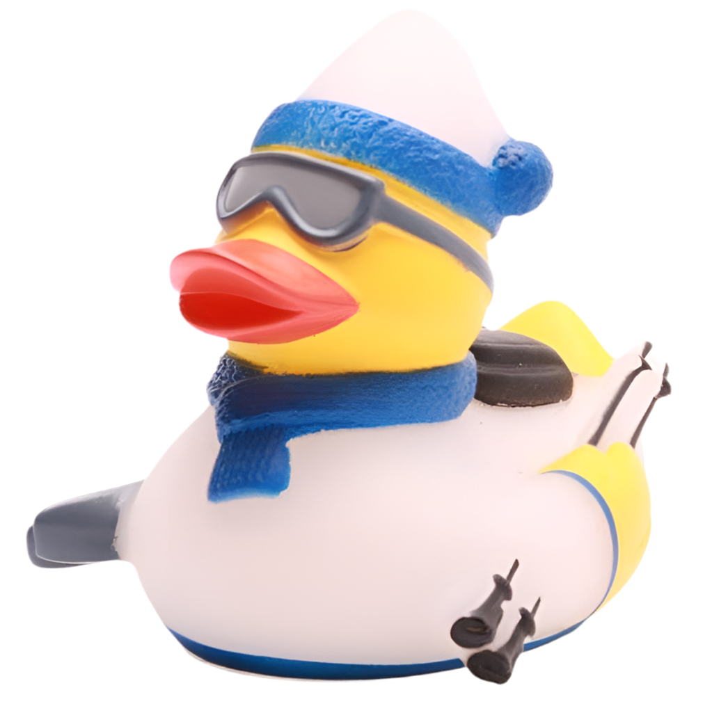 Blue Skiing Duck