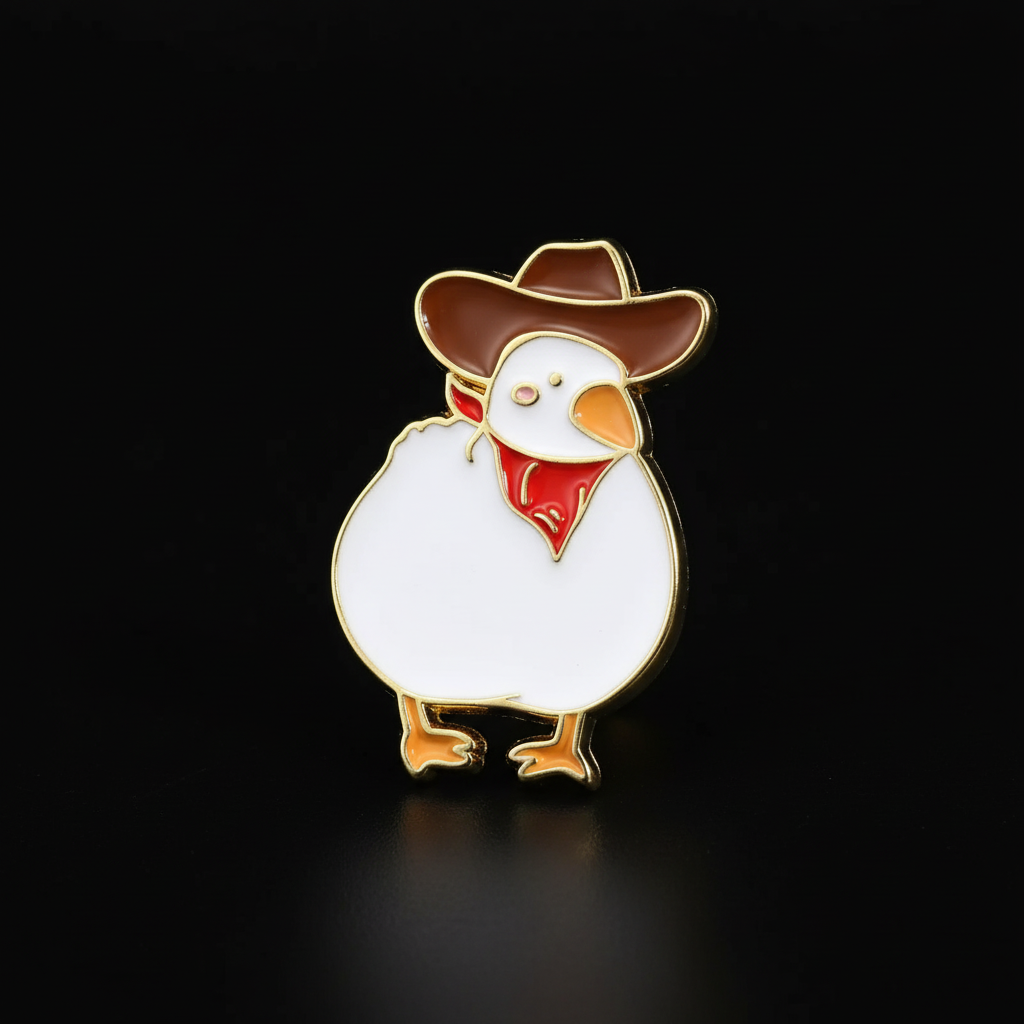 Cowboy-Weiße-Ente-Pin