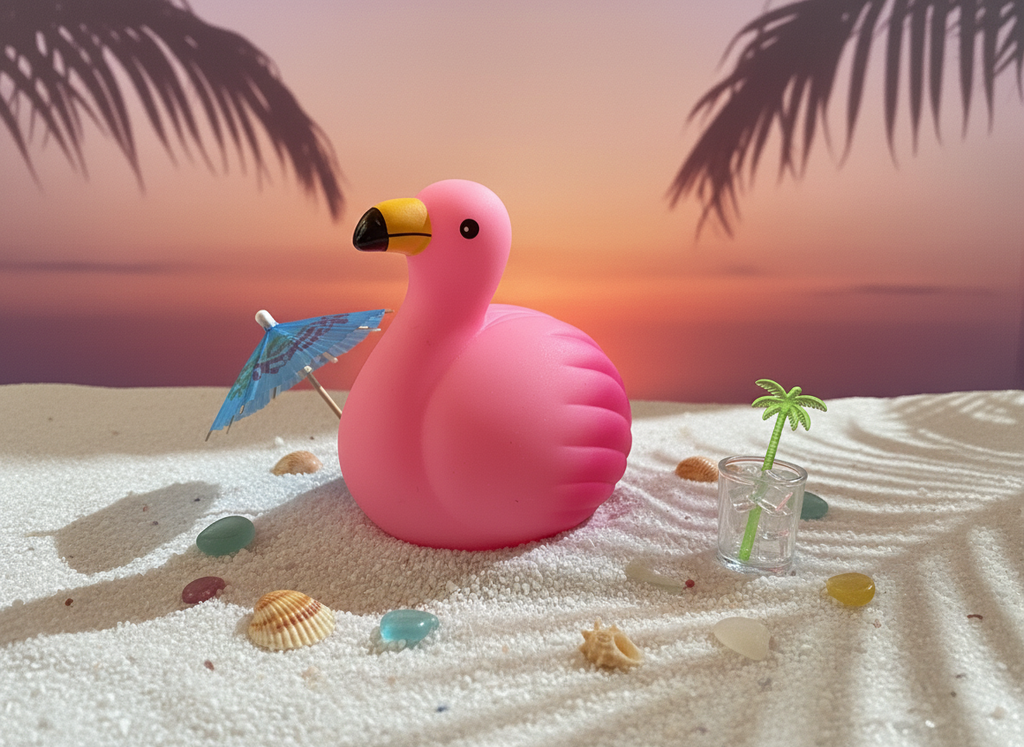 Leuchtendes rosa Flamingo-Badespielzeug