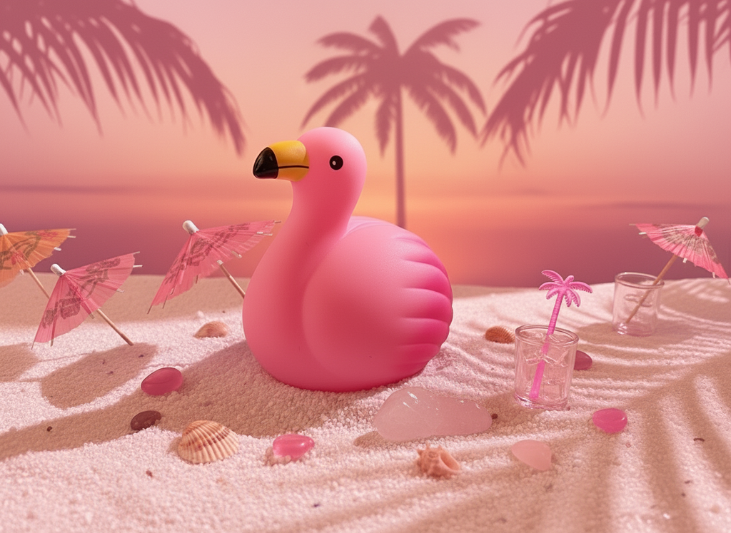 Leuchtend rosa Flamingo