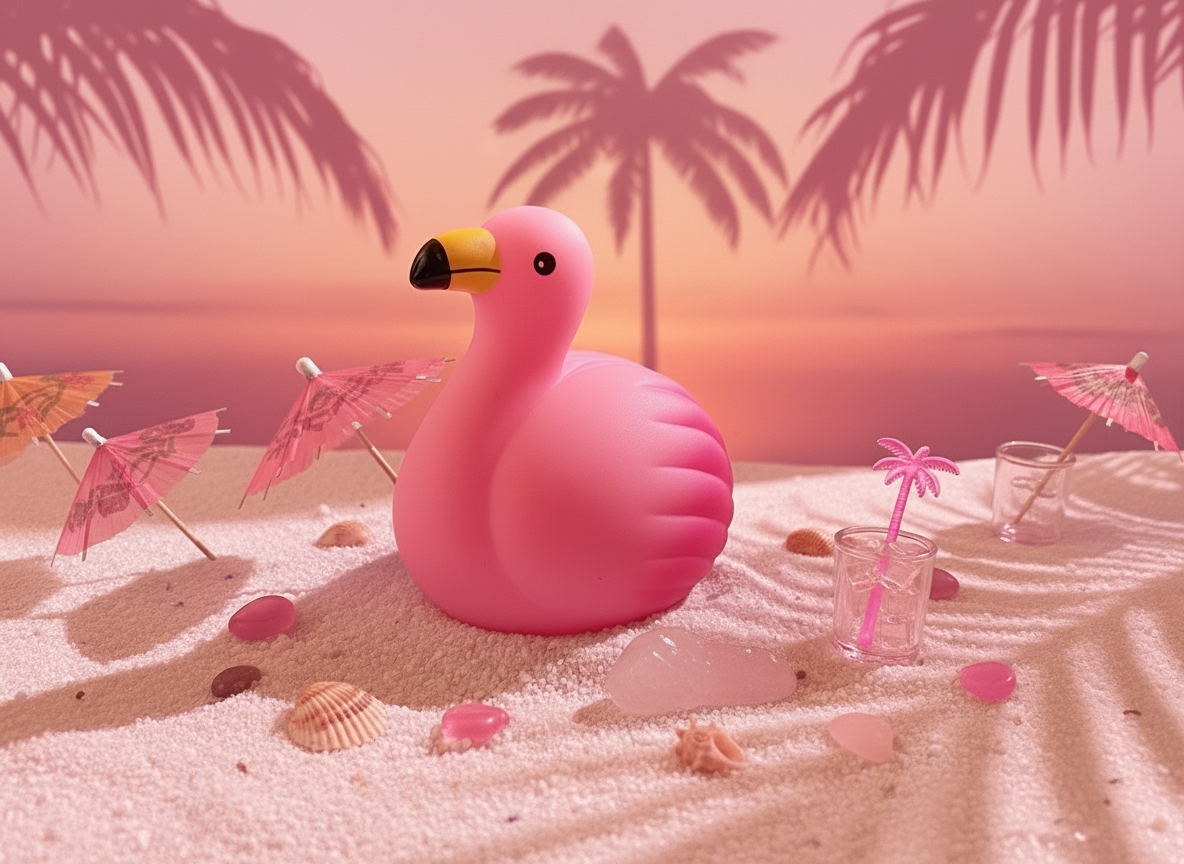 Leuchtend rosa Flamingo