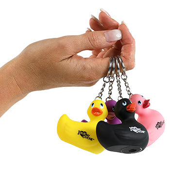 Purple duck keychain “i rub my duckie”