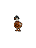 Halloween-Kürbis-Anstecknadel mit weißer Ente