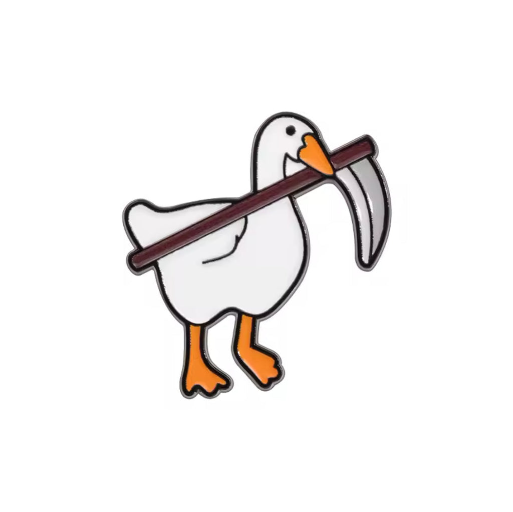 White Duck Pin with Scythe