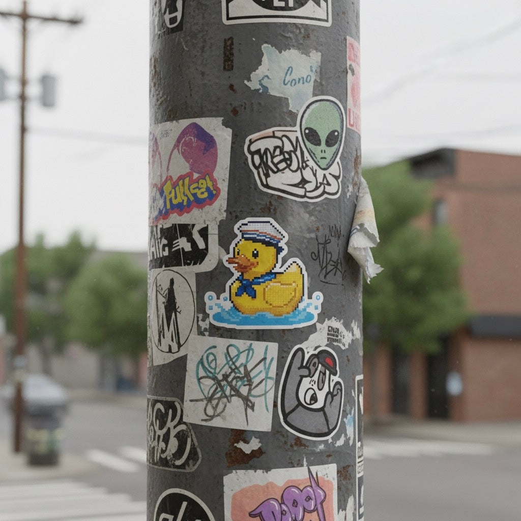 Pixelated Sea Duck Sticker