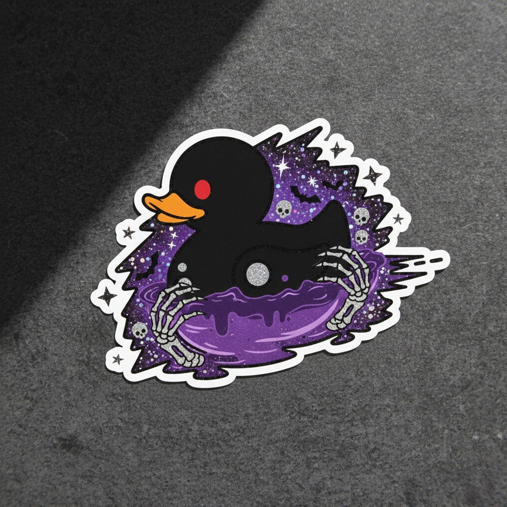 Gothic-Entenaufkleber – Dunkle Ente