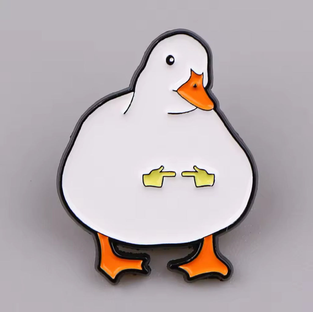Schüchterne weiße Ente Button
