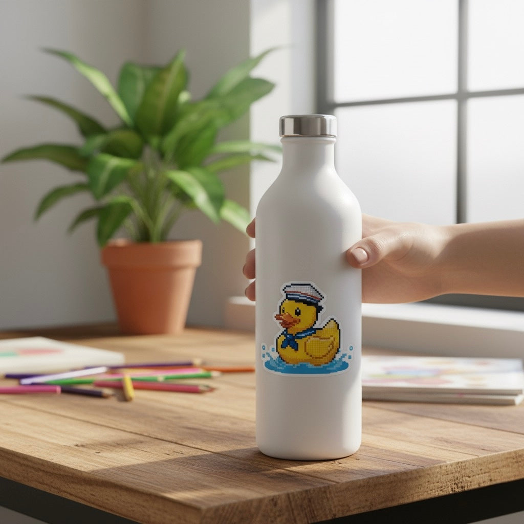 Pixelated Sea Duck Sticker