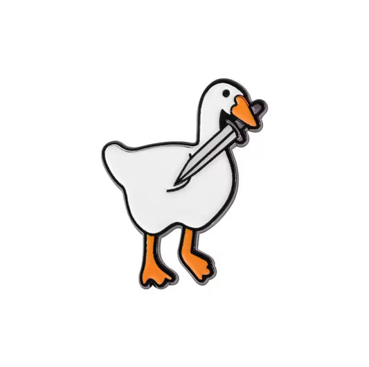 Pin's Canard Blanc avec Épée