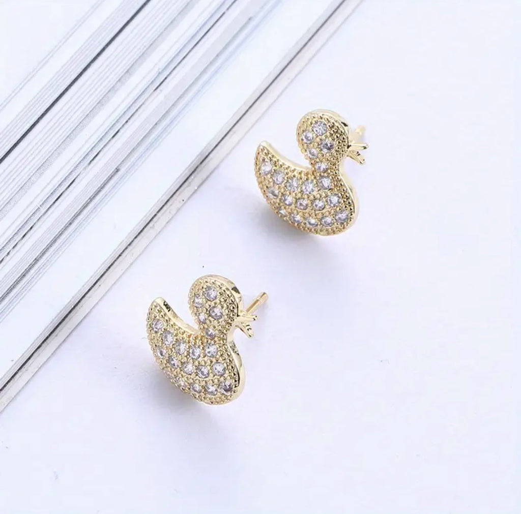 Matching Set of Necklace with Pendant and Duck Earrings