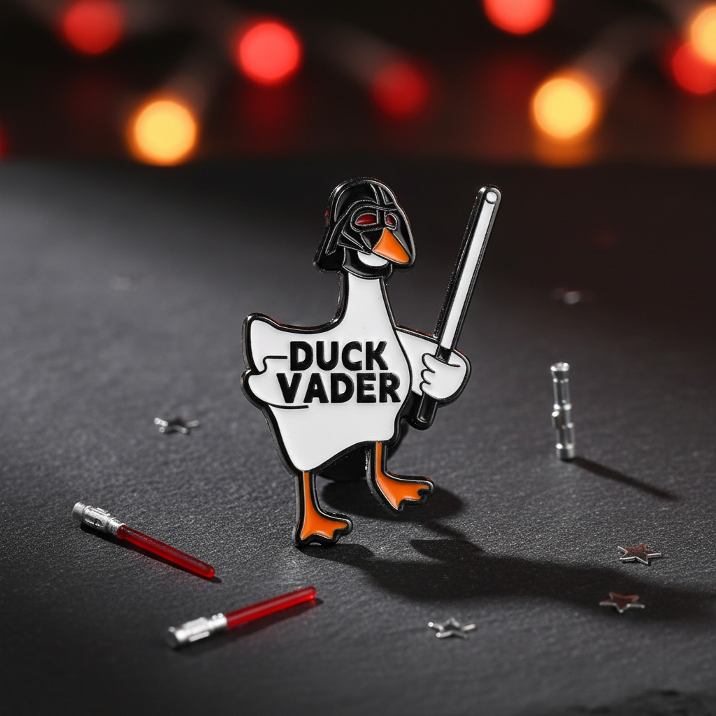 Weiße Duck Vader-Anstecknadel
