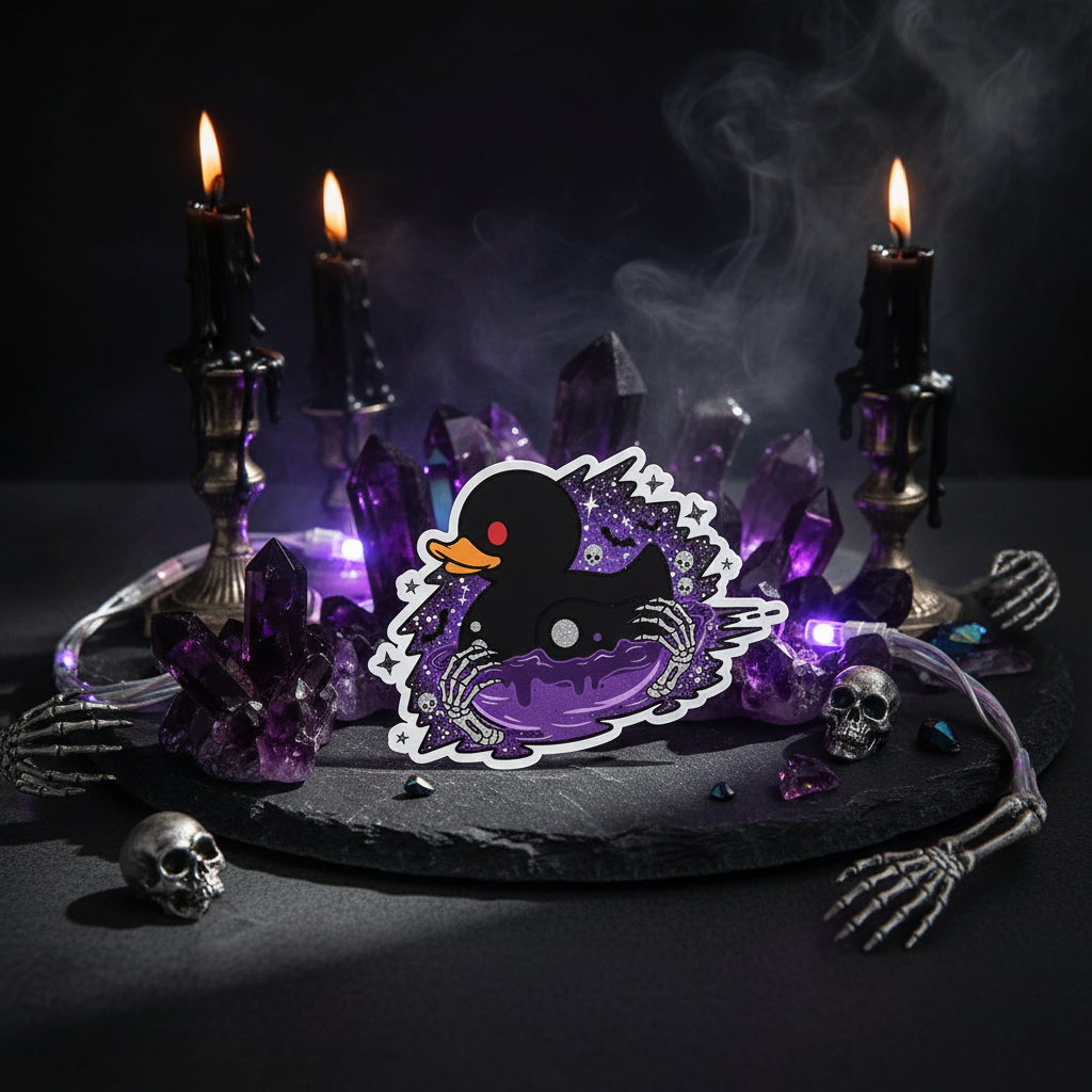 Gothic-Entenaufkleber – Dunkle Ente