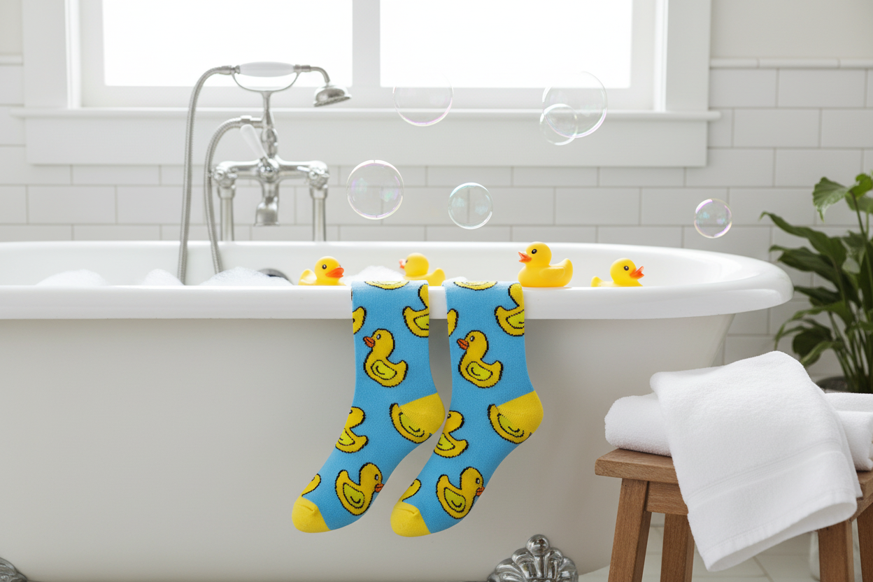 Gelbe Entensocken